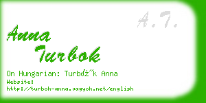 anna turbok business card